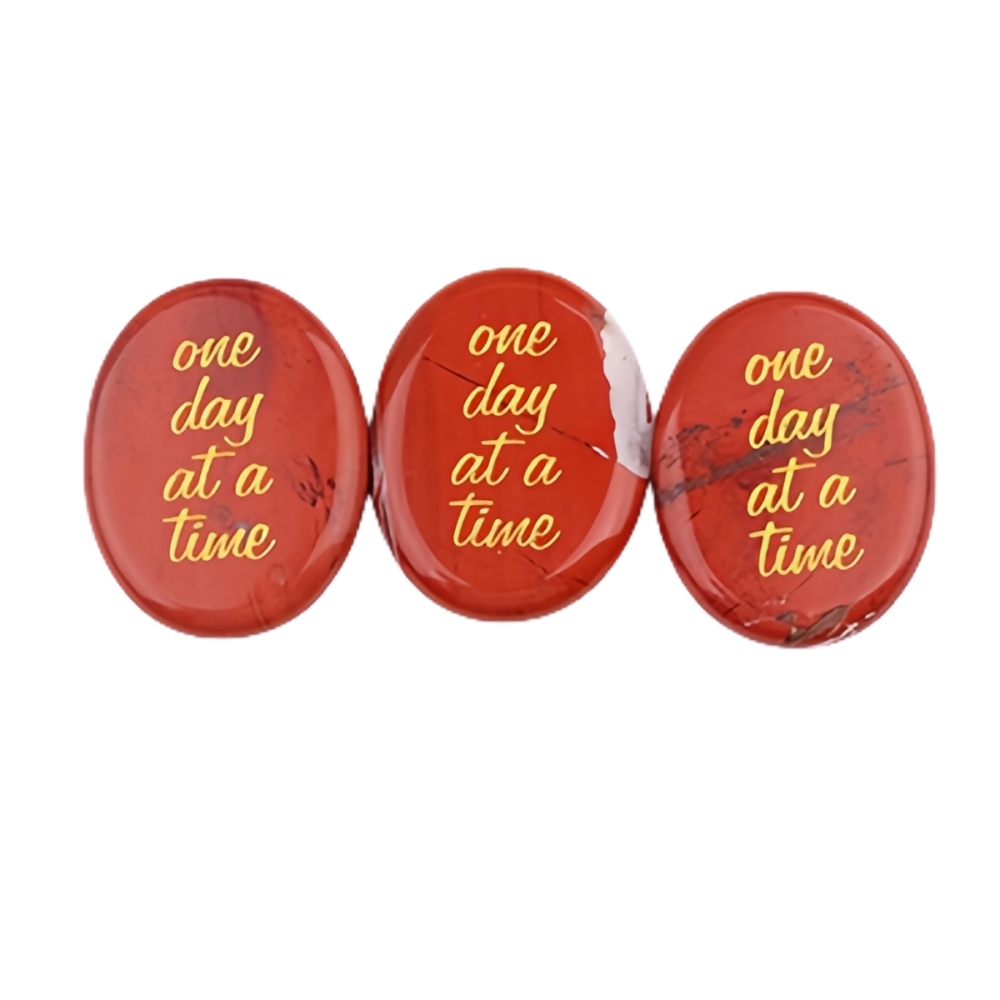 "one day at a time" Thumb Worry Stone for Anxiety Stress Relief Meditation Home Decor