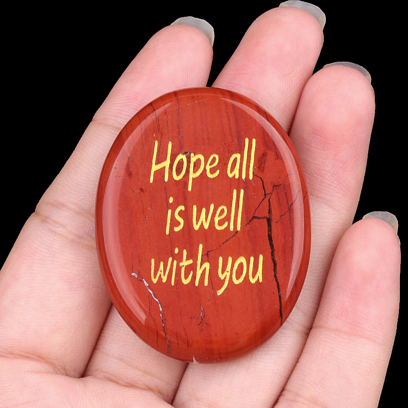 "Hope all is well with you" Thumb Worry Stone for Anxiety Stress Relief Meditation Home Decor