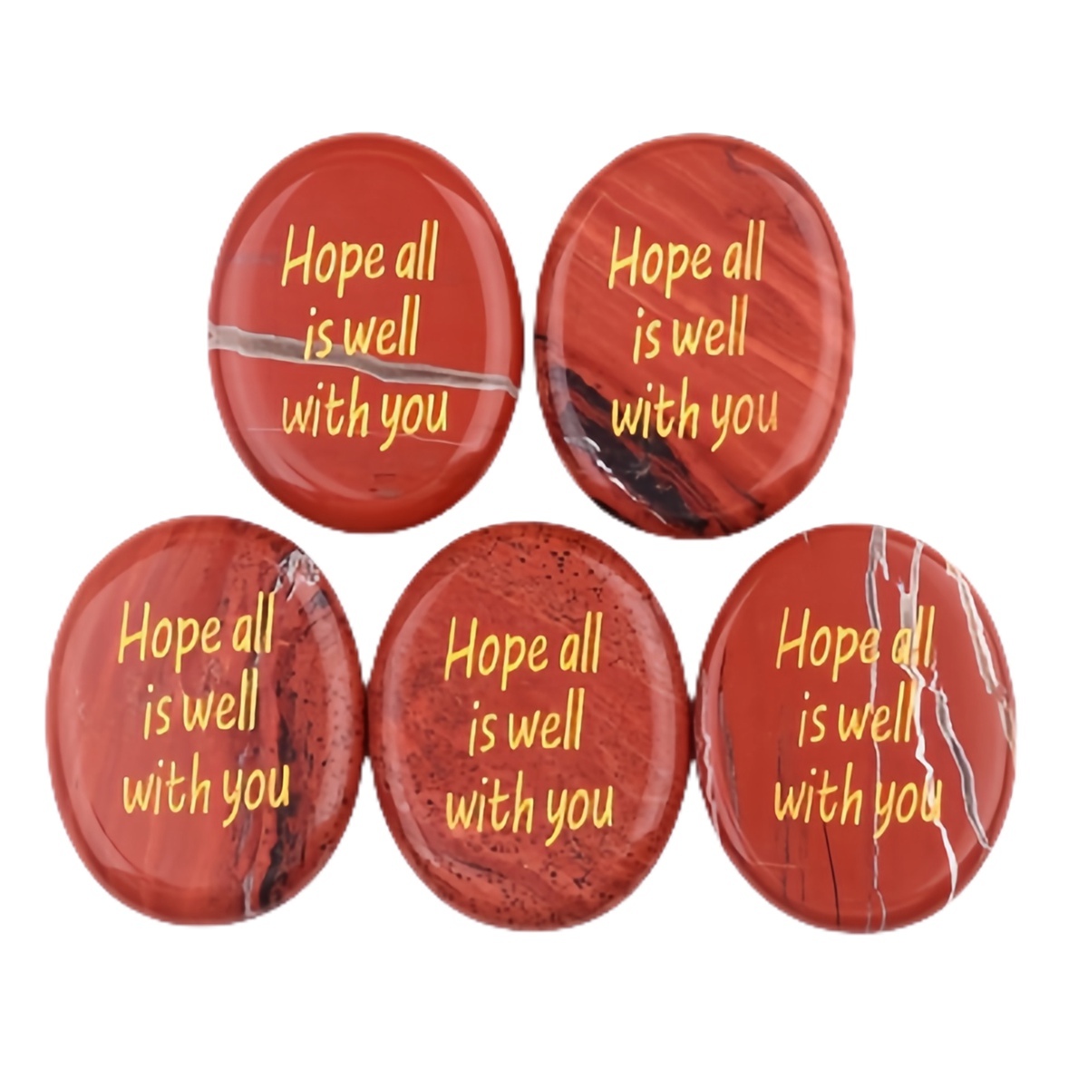 "Hope all is well with you" Thumb Worry Stone for Anxiety Stress Relief Meditation Home Decor