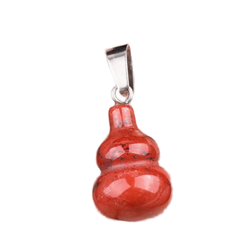 18x30MM Handmade Carved Mini Gourd Stone Pendant for Making Jewelry Silver Clasp