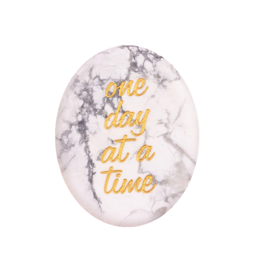 "one day at a time" Thumb Worry Stone for Anxiety Stress Relief Meditation Home Decor