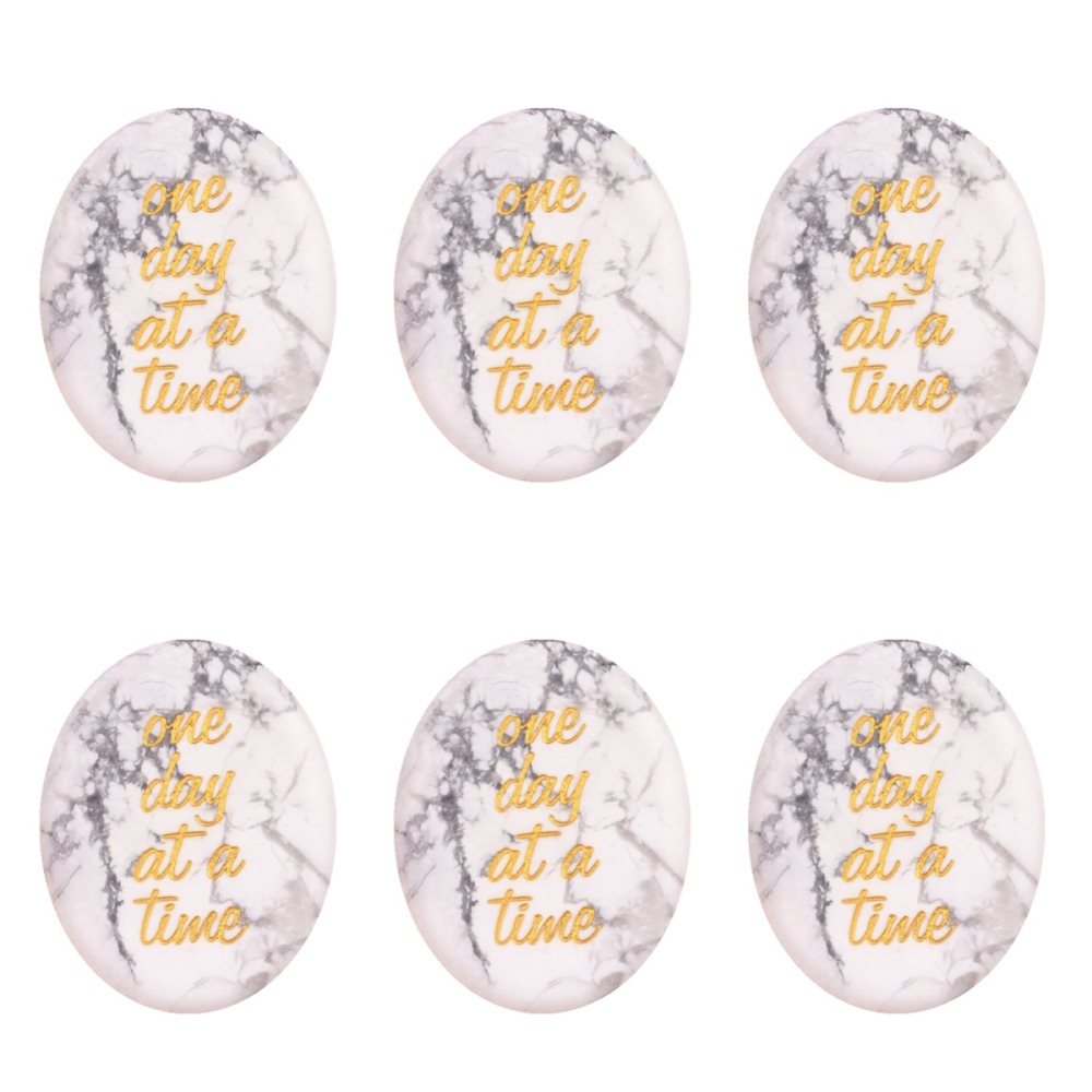 "one day at a time" Thumb Worry Stone for Anxiety Stress Relief Meditation Home Decor