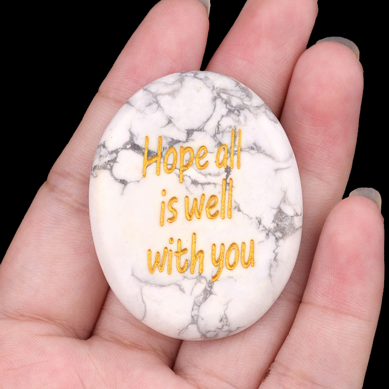 "Hope all is well with you" Thumb Worry Stone for Anxiety Stress Relief Meditation Home Decor