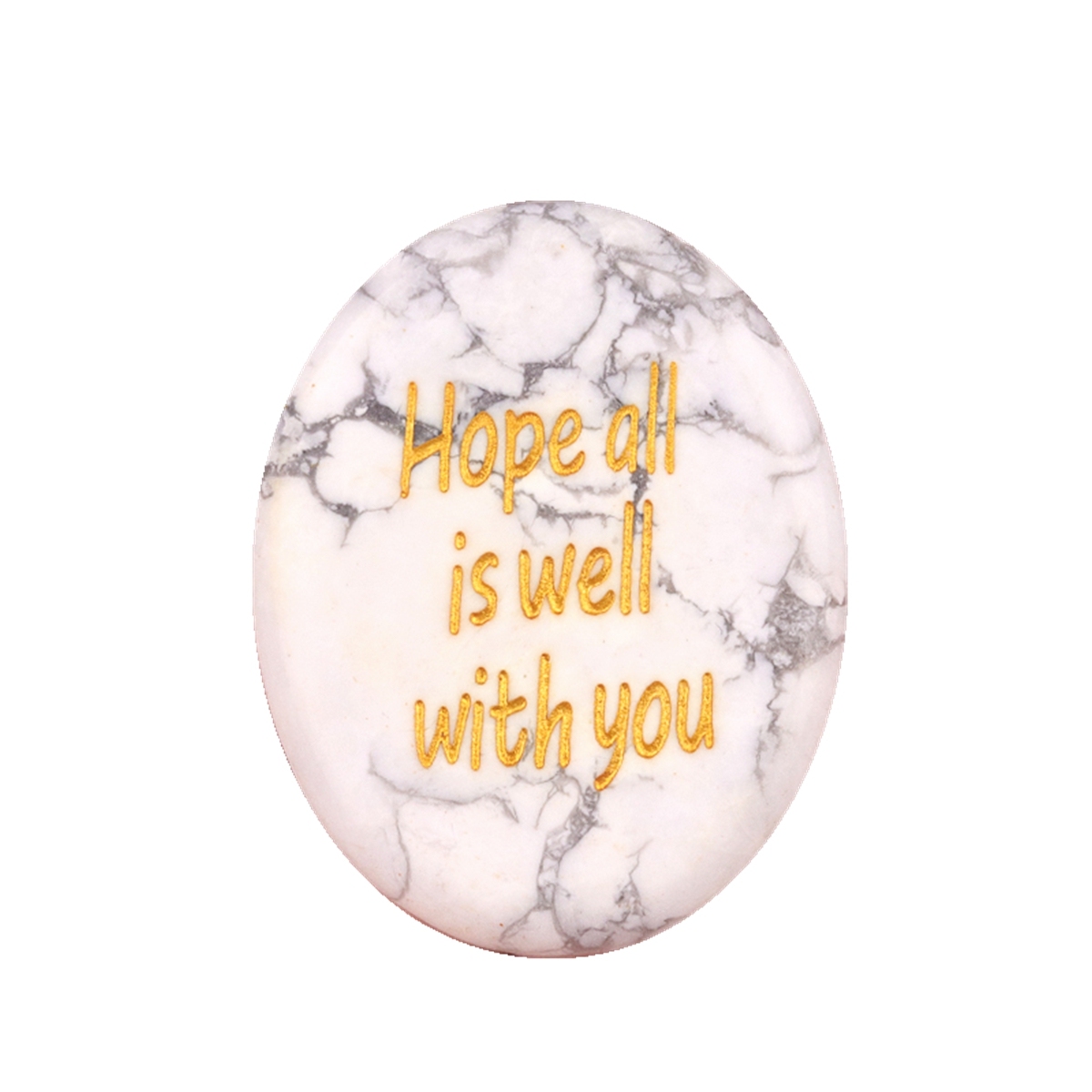 "Hope all is well with you" Thumb Worry Stone for Anxiety Stress Relief Meditation Home Decor