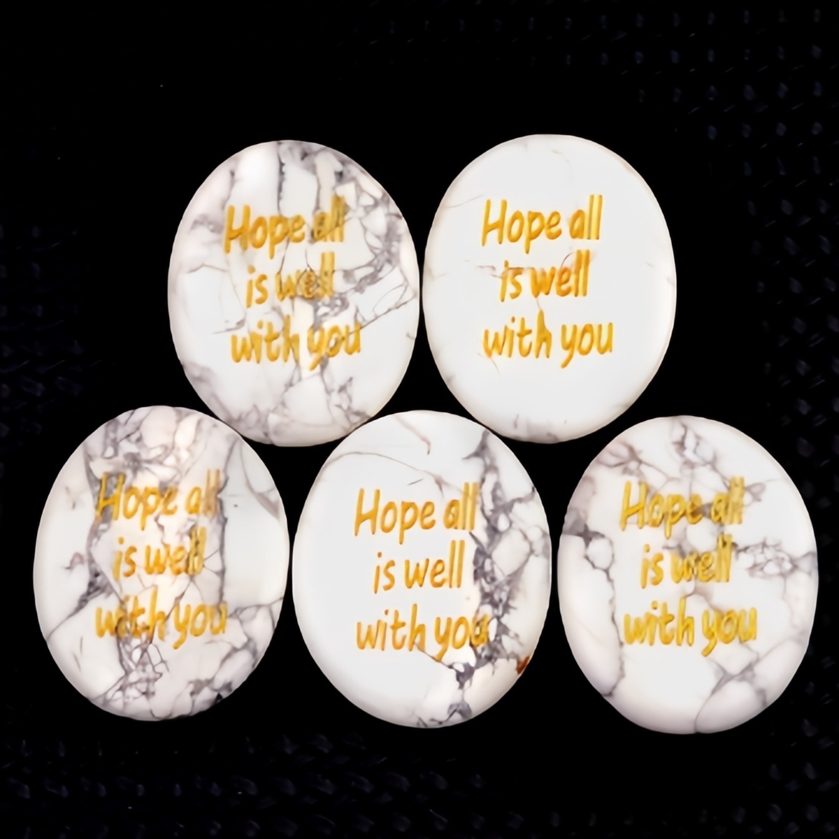 "Hope all is well with you" Thumb Worry Stone for Anxiety Stress Relief Meditation Home Decor