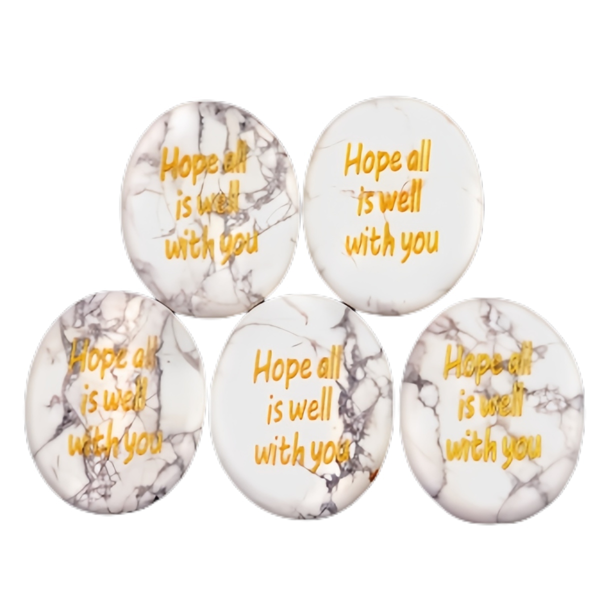 "Hope all is well with you" Thumb Worry Stone for Anxiety Stress Relief Meditation Home Decor