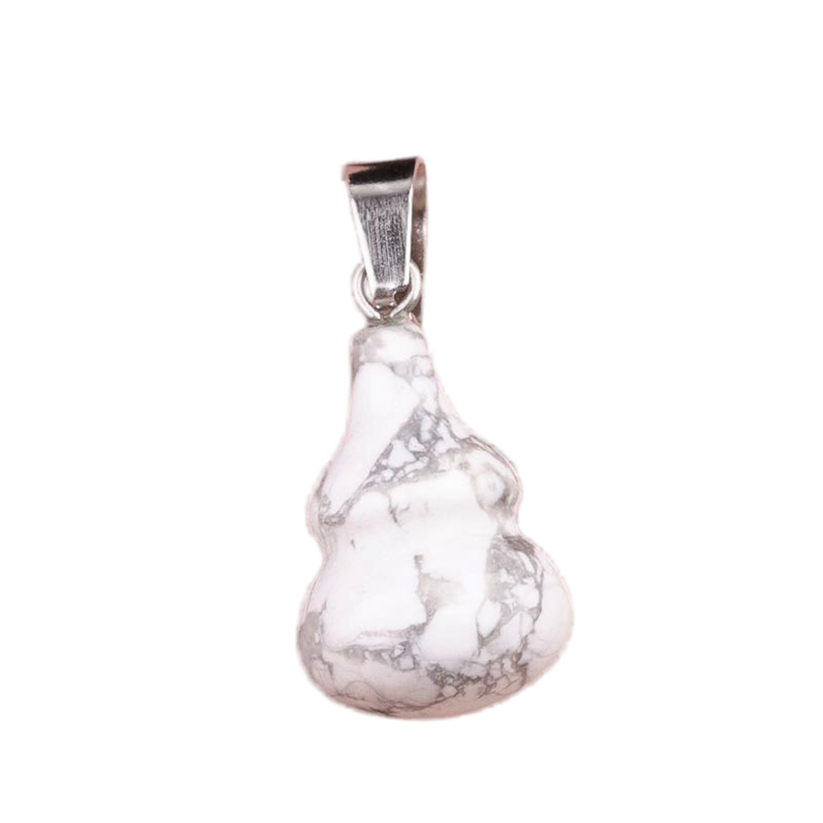 13X20MM Handmade Carved Mini Gourd Stone Pendant for Making Jewelry Silver Clasp