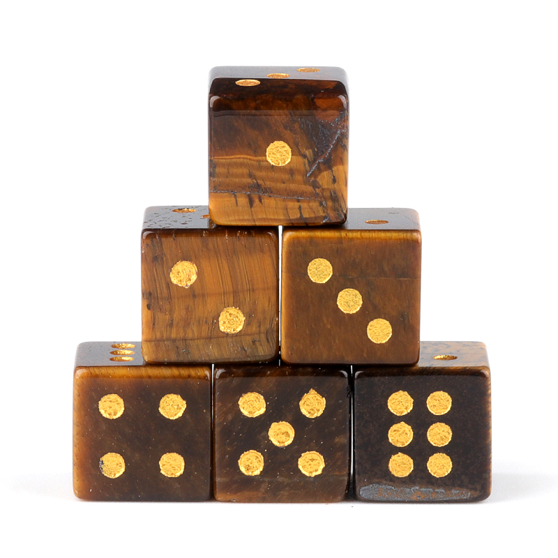 Hand Carved 16mm Gemstone Dices for Game Royal Play SP1099G Natural Stone Crystal Cube Beads