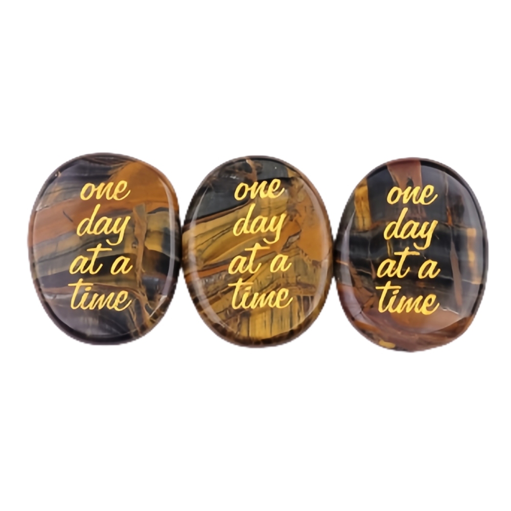 "one day at a time" Thumb Worry Stone for Anxiety Stress Relief Meditation Home Decor