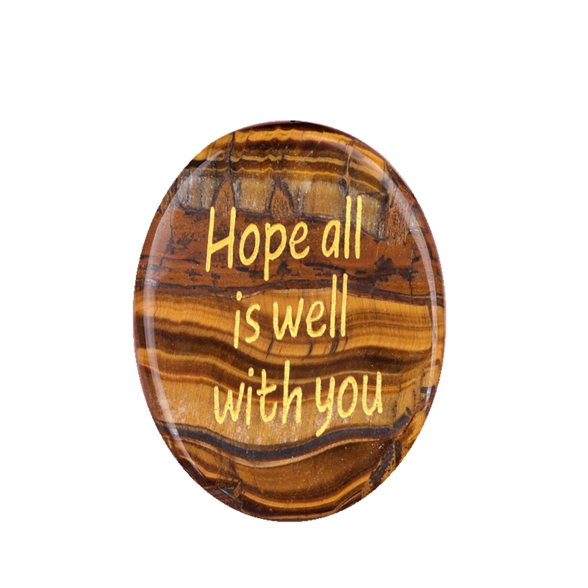 "Hope all is well with you" Thumb Worry Stone for Anxiety Stress Relief Meditation Home Decor