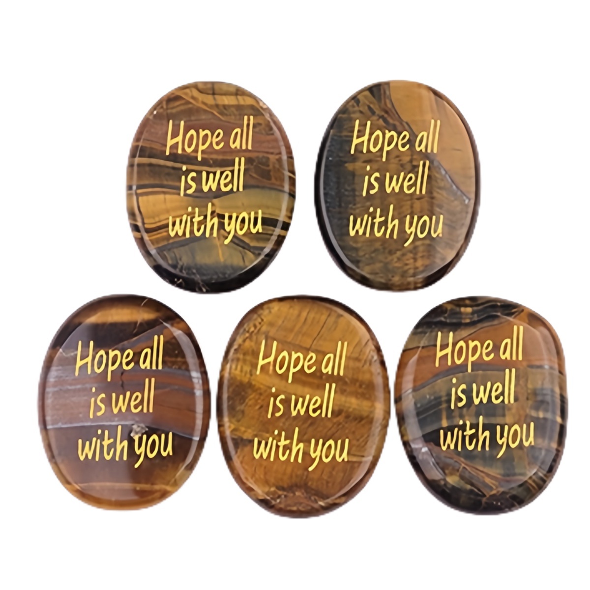"Hope all is well with you" Thumb Worry Stone for Anxiety Stress Relief Meditation Home Decor