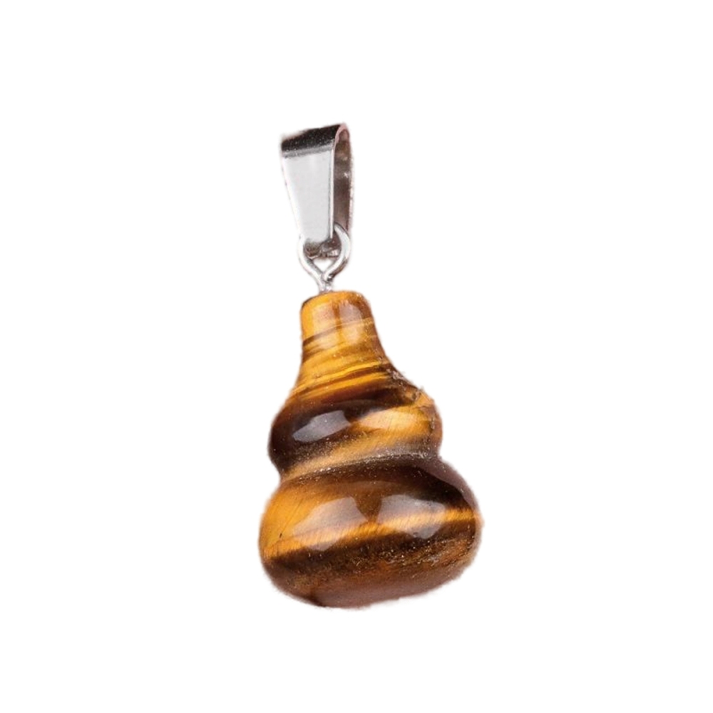 18x30MM Handmade Carved Mini Gourd Stone Pendant for Making Jewelry Silver Clasp