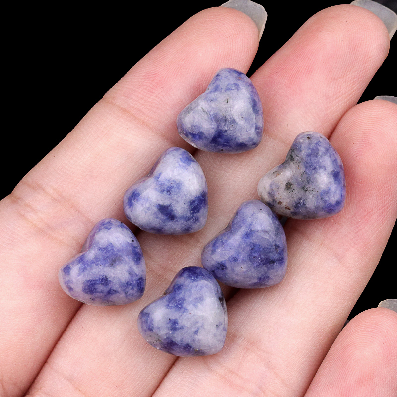12MM Gemstone Heart  Drilled 2MM Side Hole for Making Jewelry