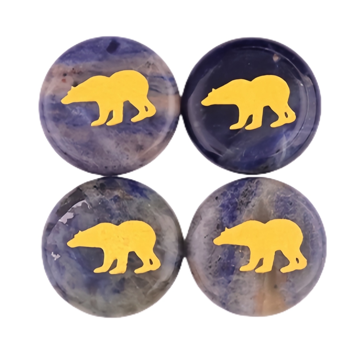 Gemstone 25MM Circular Disc Ornament Handmade Craved Pattern-AIM For Home Decor