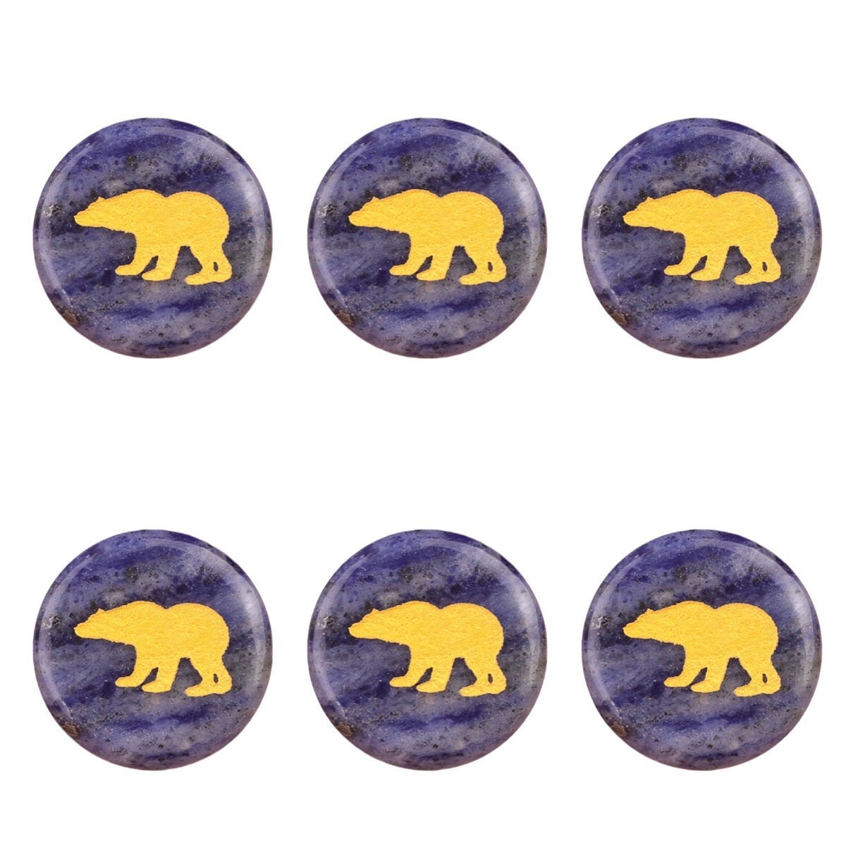 Gemstone 25MM Circular Disc Ornament Handmade Craved Pattern-AIM For Home Decor