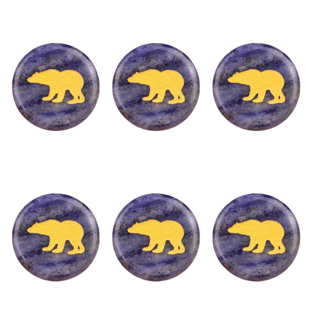 Gemstone 25MM Circular Disc Ornament Handmade Craved Pattern-AIM For Home Decor
