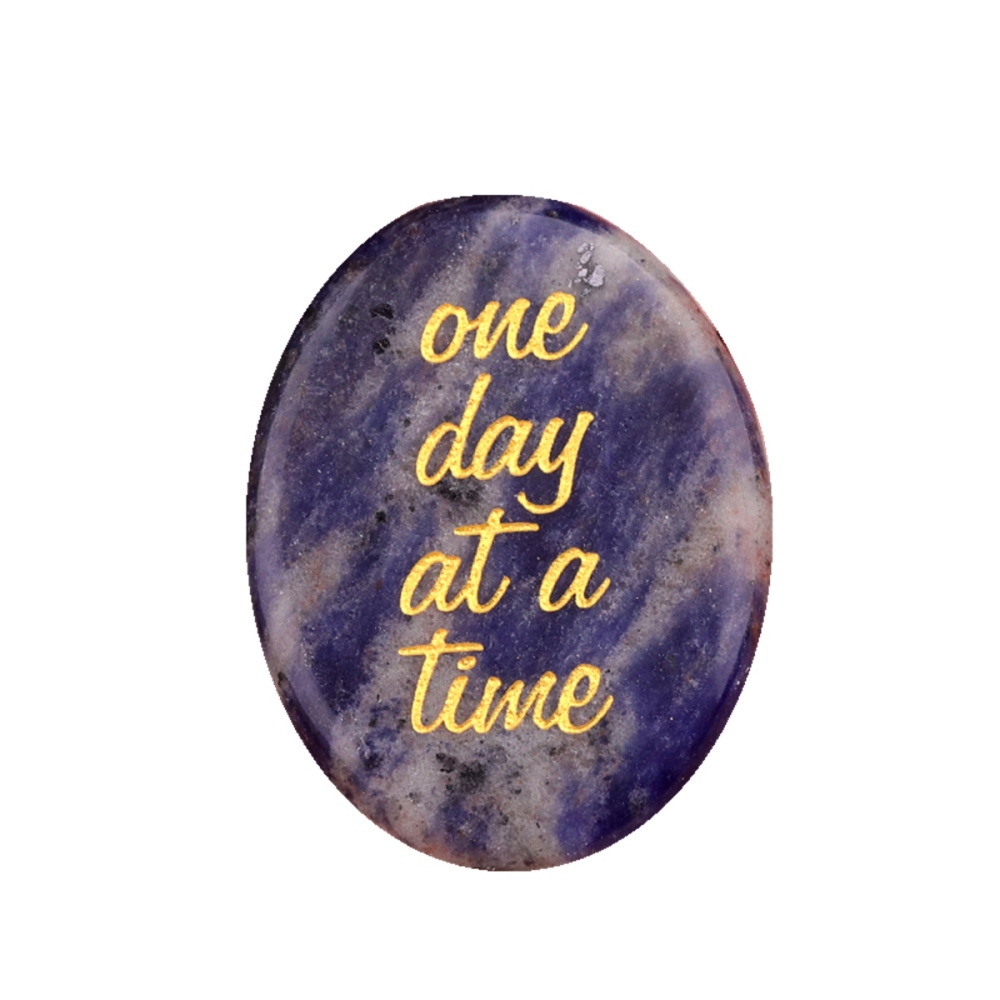"one day at a time" Thumb Worry Stone for Anxiety Stress Relief Meditation Home Decor
