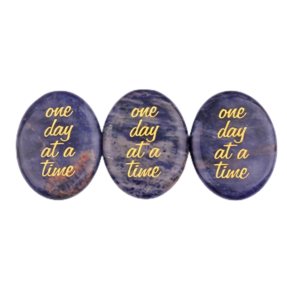 "one day at a time" Thumb Worry Stone for Anxiety Stress Relief Meditation Home Decor
