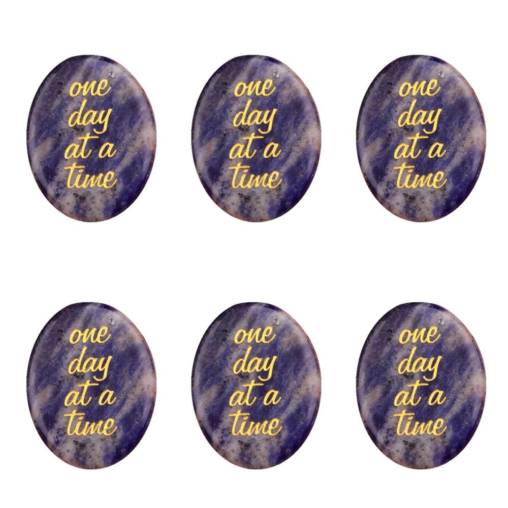 "one day at a time" Thumb Worry Stone for Anxiety Stress Relief Meditation Home Decor