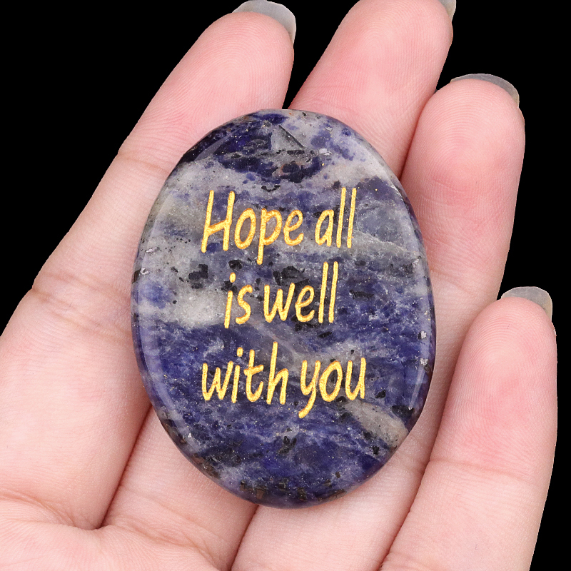 "Hope all is well with you" Thumb Worry Stone for Anxiety Stress Relief Meditation Home Decor