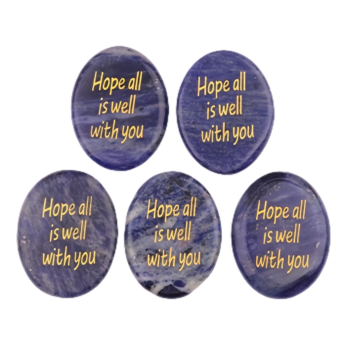"Hope all is well with you" Thumb Worry Stone for Anxiety Stress Relief Meditation Home Decor