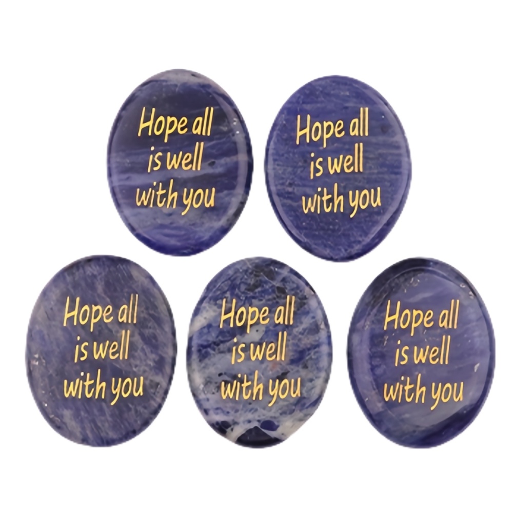 "Hope all is well with you" Thumb Worry Stone for Anxiety Stress Relief Meditation Home Decor