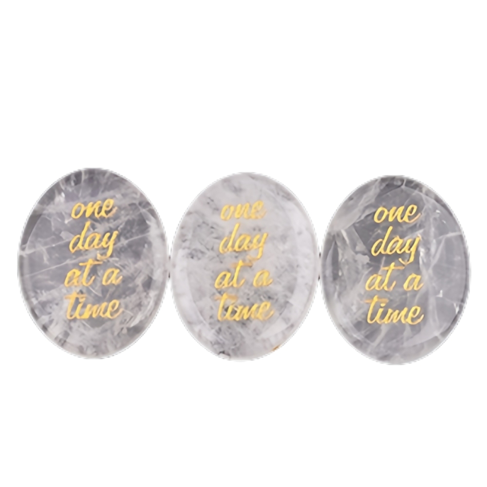 "one day at a time" Thumb Worry Stone for Anxiety Stress Relief Meditation Home Decor