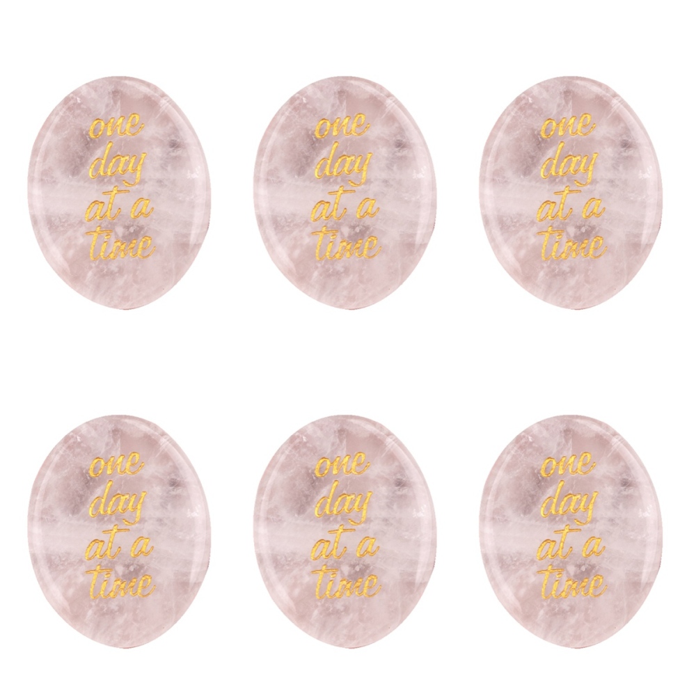 "one day at a time" Thumb Worry Stone for Anxiety Stress Relief Meditation Home Decor