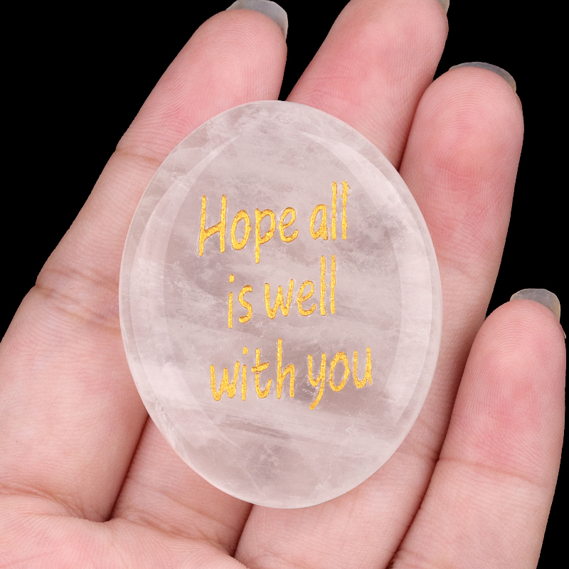 "Hope all is well with you" Thumb Worry Stone for Anxiety Stress Relief Meditation Home Decor