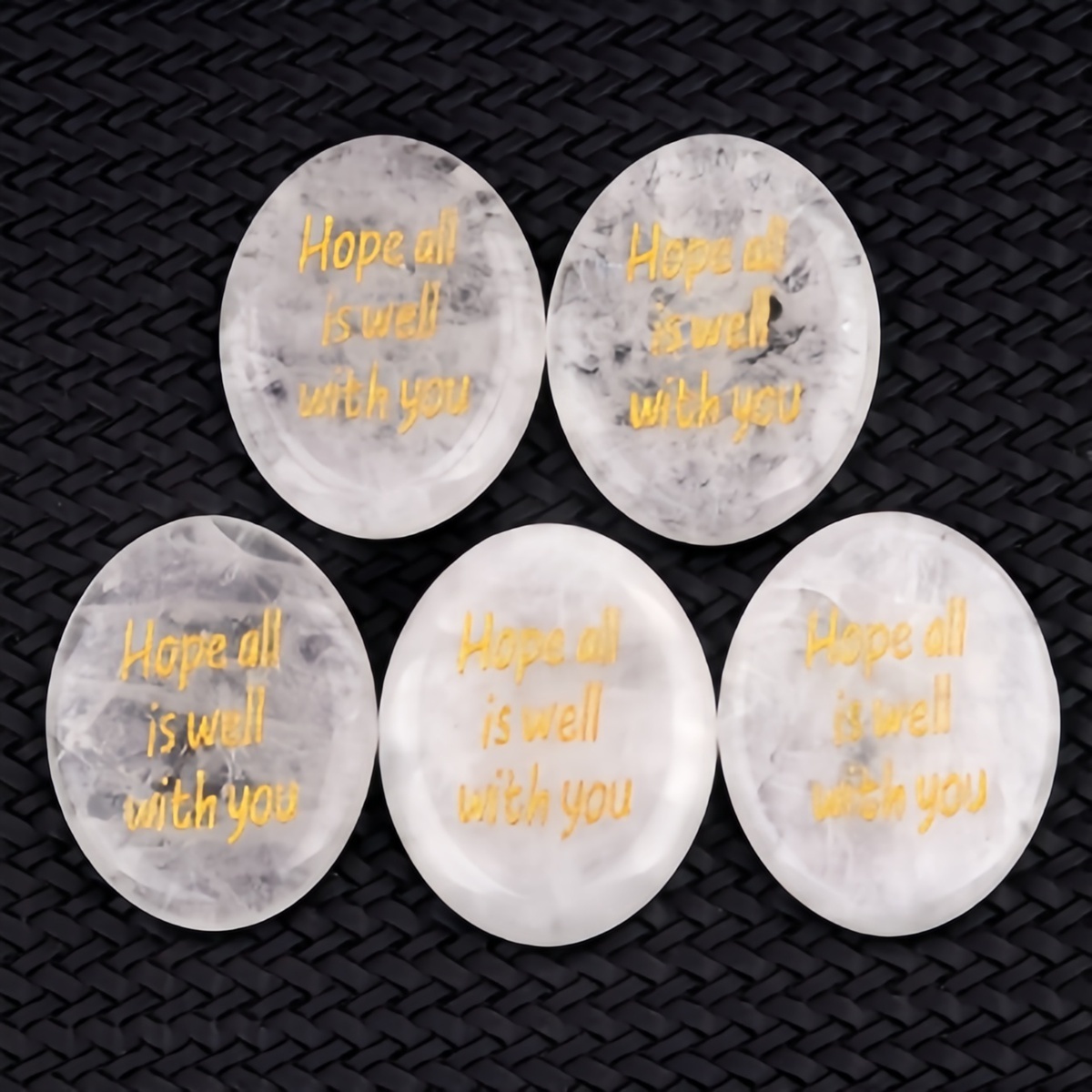 "Hope all is well with you" Thumb Worry Stone for Anxiety Stress Relief Meditation Home Decor