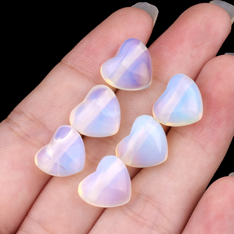 12MM Gemstone Heart  Drilled 2MM Side Hole for Making Jewelry