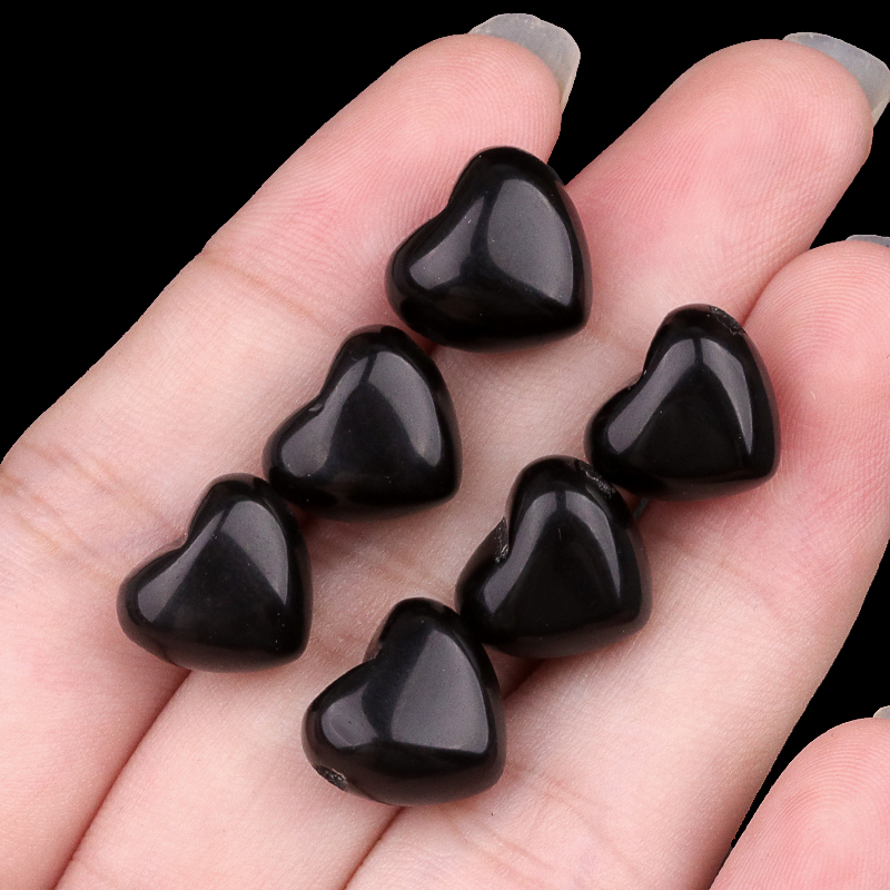 12MM Gemstone Heart  Drilled 2MM Side Hole for Making Jewelry