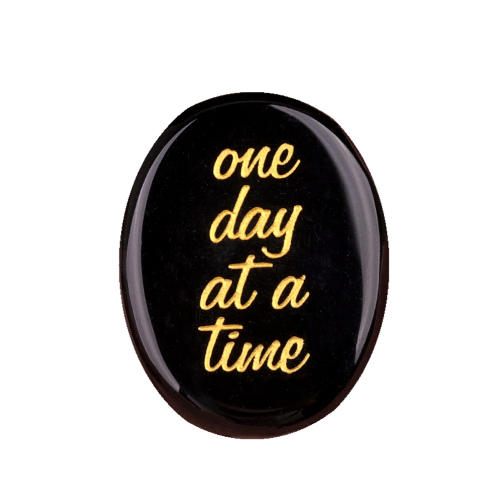 "one day at a time" Thumb Worry Stone for Anxiety Stress Relief Meditation Home Decor