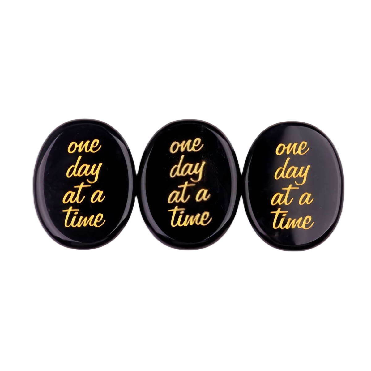 "one day at a time" Thumb Worry Stone for Anxiety Stress Relief Meditation Home Decor