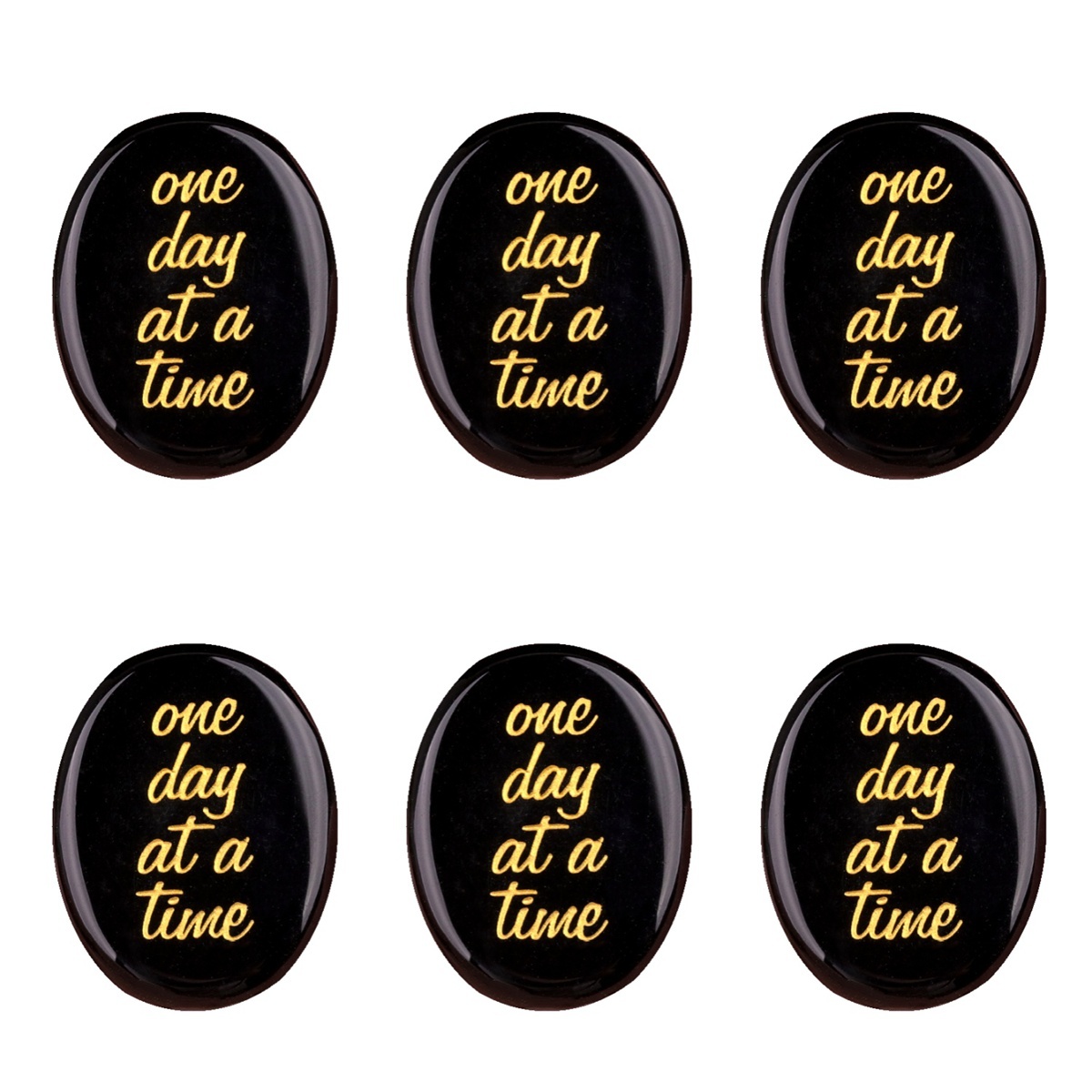 "one day at a time" Thumb Worry Stone for Anxiety Stress Relief Meditation Home Decor