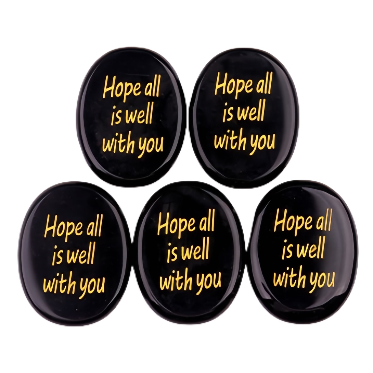 "Hope all is well with you" Thumb Worry Stone for Anxiety Stress Relief Meditation Home Decor