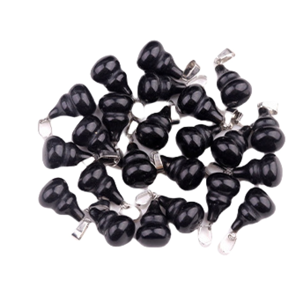 13X20MM Handmade Carved Mini Gourd Stone Pendant for Making Jewelry Silver Clasp