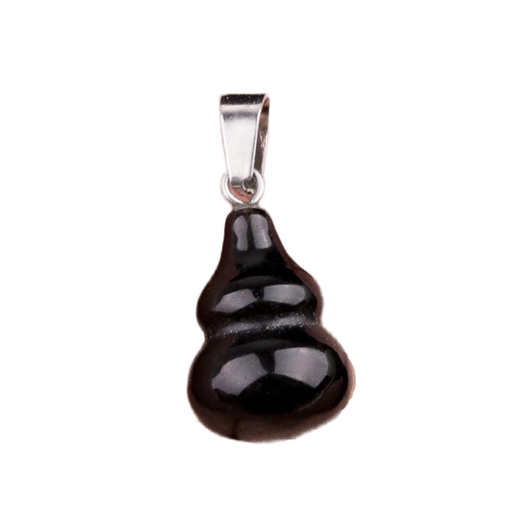 18x30MM Handmade Carved Mini Gourd Stone Pendant for Making Jewelry Silver Clasp