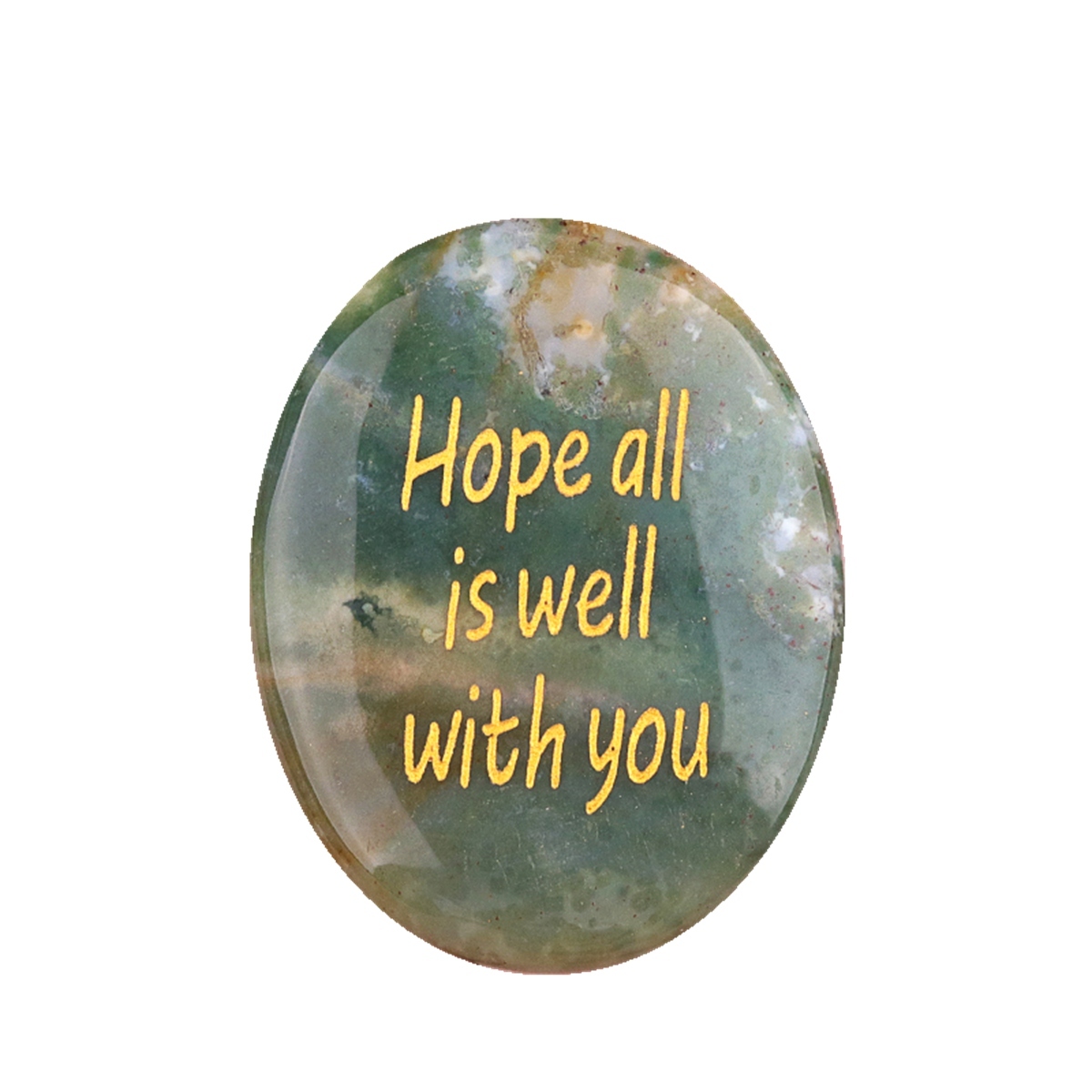"Hope all is well with you" Thumb Worry Stone for Anxiety Stress Relief Meditation Home Decor