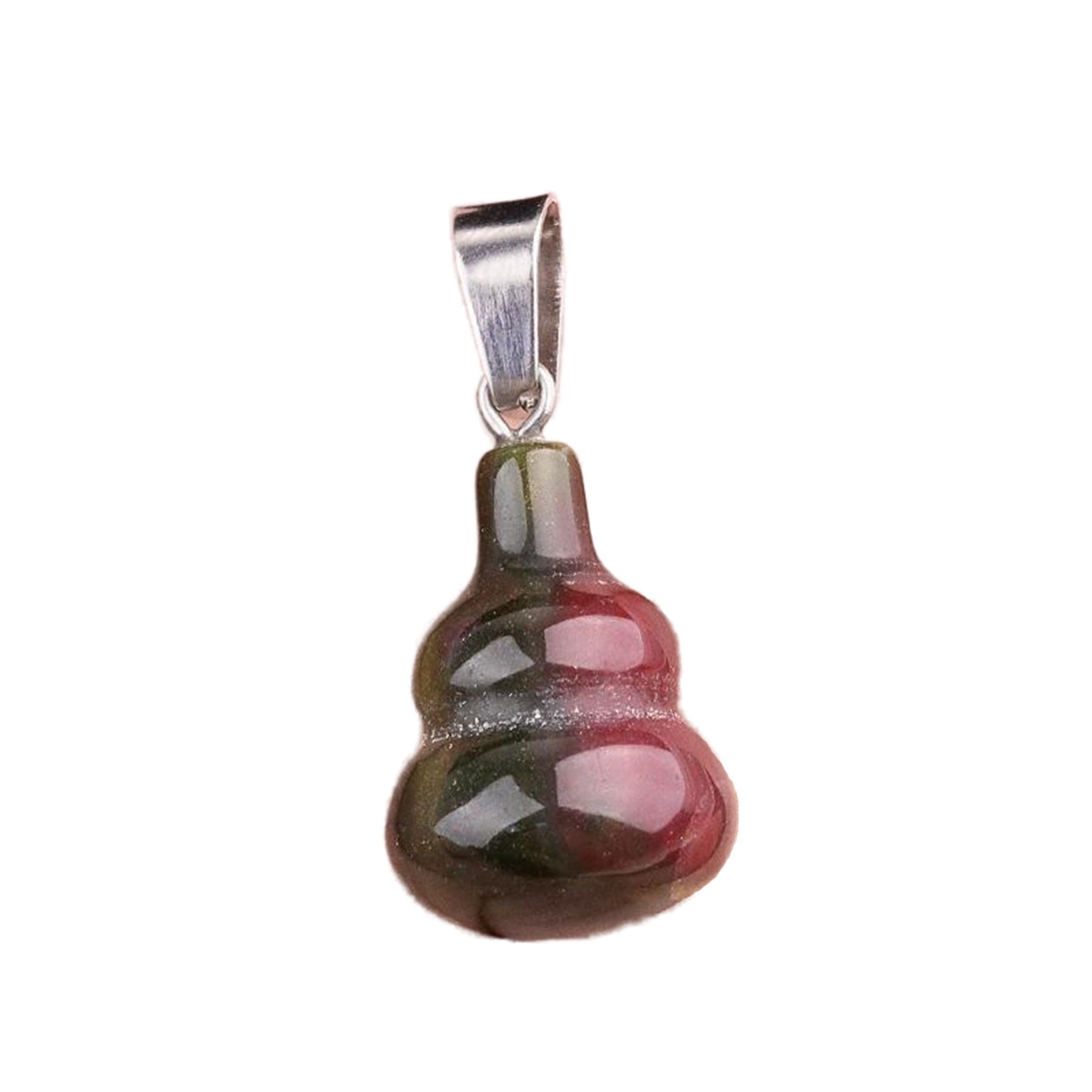 18x30MM Handmade Carved Mini Gourd Stone Pendant for Making Jewelry Silver Clasp