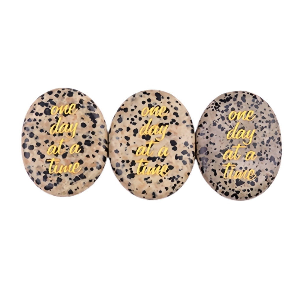 "one day at a time" Thumb Worry Stone for Anxiety Stress Relief Meditation Home Decor