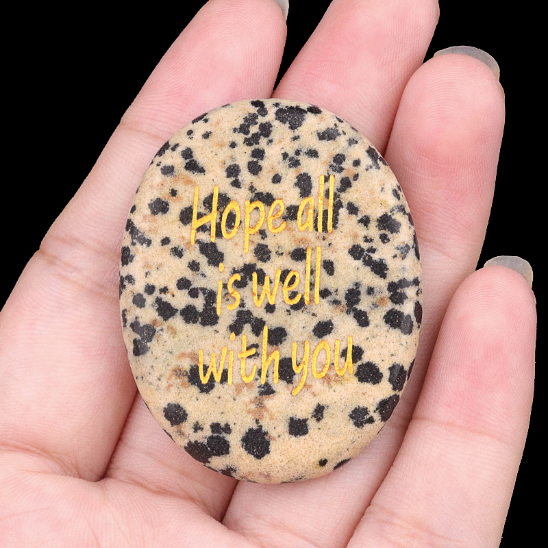 "Hope all is well with you" Thumb Worry Stone for Anxiety Stress Relief Meditation Home Decor