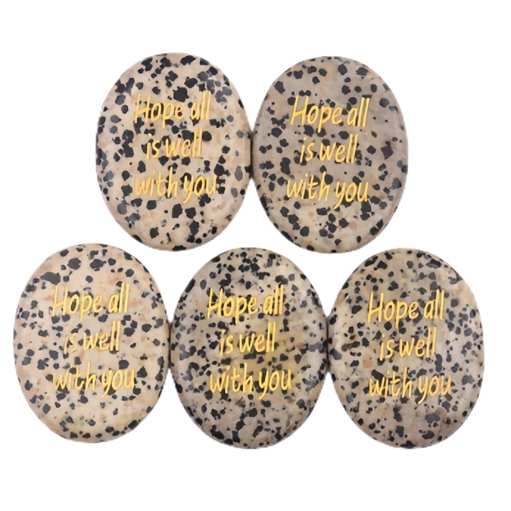 "Hope all is well with you" Thumb Worry Stone for Anxiety Stress Relief Meditation Home Decor