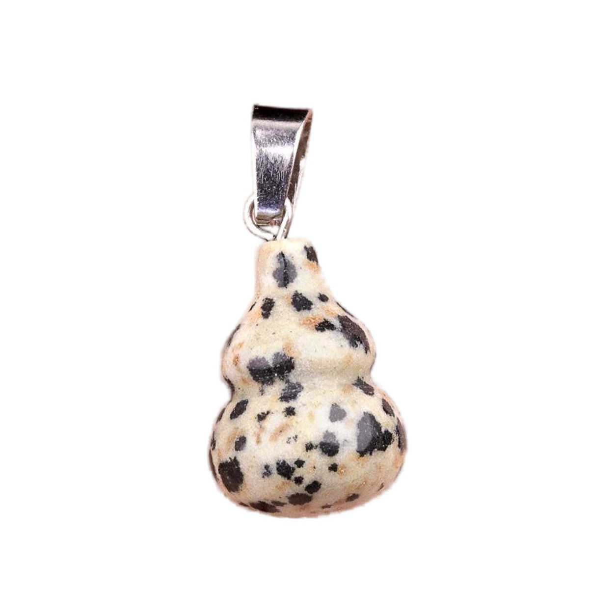 13X20MM Handmade Carved Mini Gourd Stone Pendant for Making Jewelry Silver Clasp