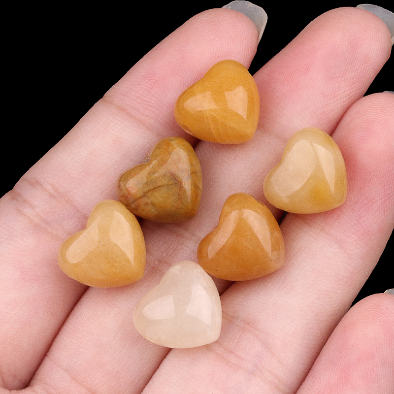 12MM Gemstone Heart  Drilled 2MM Side Hole for Making Jewelry
