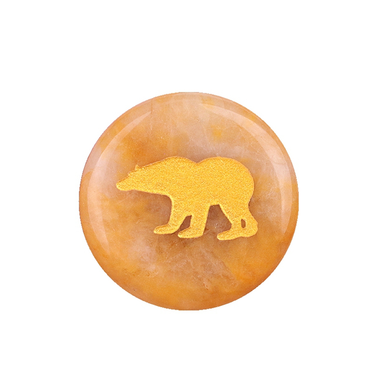 Gemstone 25MM Circular Disc Ornament Handmade Craved Pattern-AIM For Home Decor