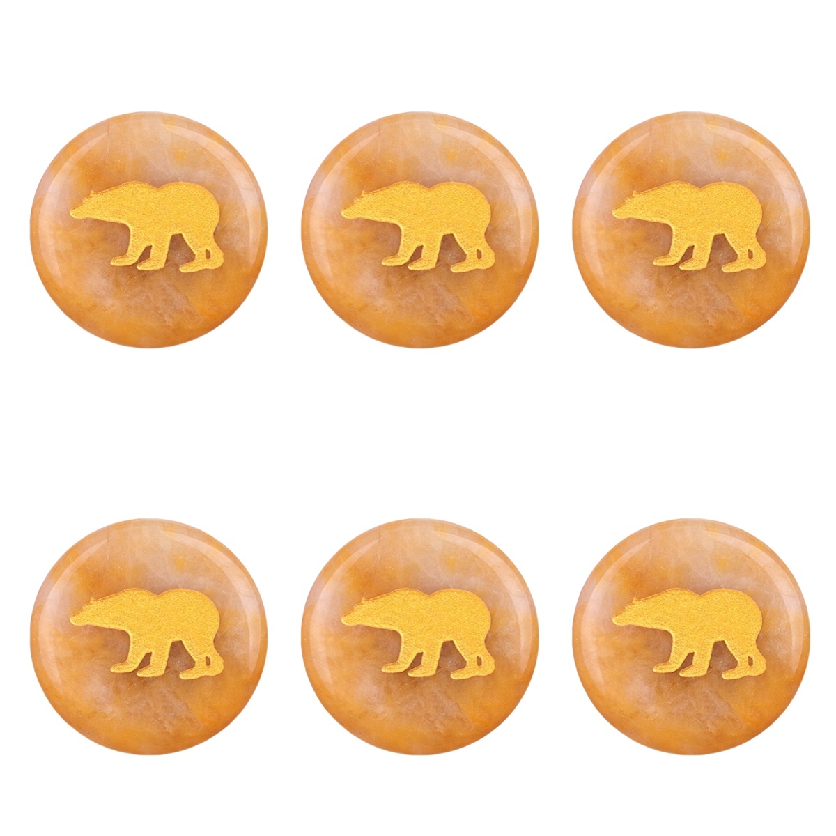 Gemstone 25MM Circular Disc Ornament Handmade Craved Pattern-AIM For Home Decor