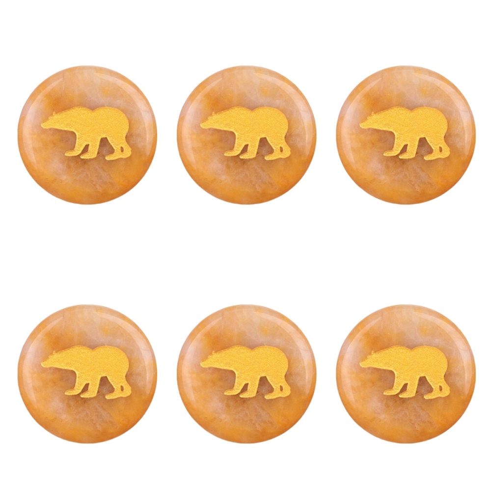 Gemstone 25MM Circular Disc Ornament Handmade Craved Pattern-AIM For Home Decor