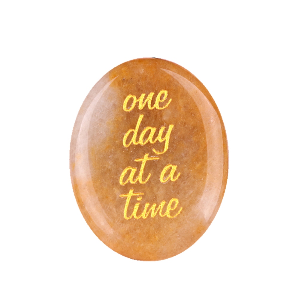 "one day at a time" Thumb Worry Stone for Anxiety Stress Relief Meditation Home Decor