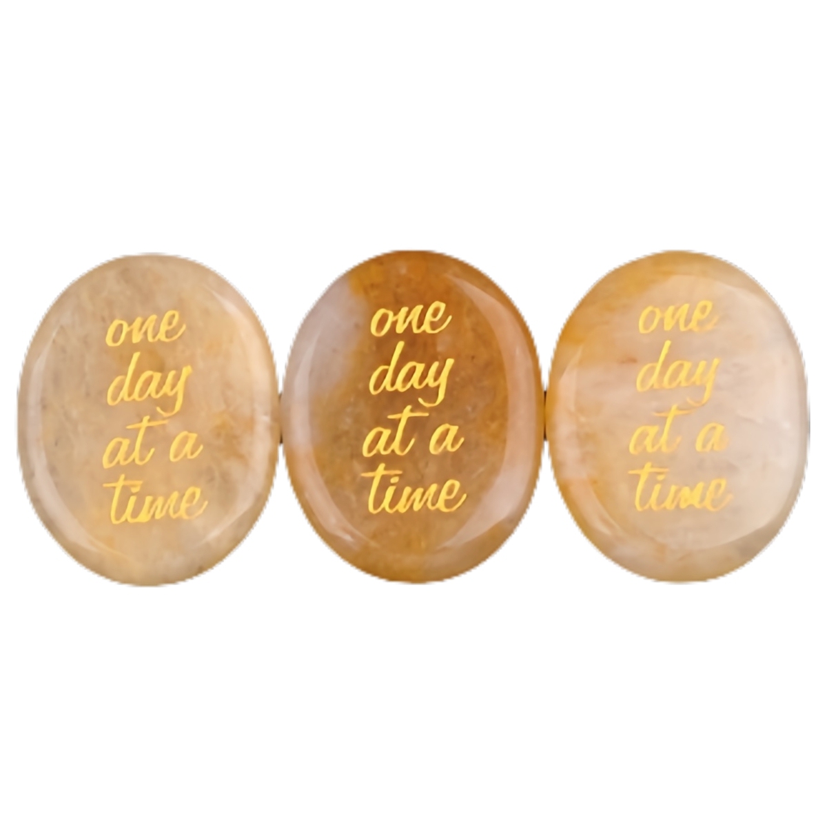 "one day at a time" Thumb Worry Stone for Anxiety Stress Relief Meditation Home Decor